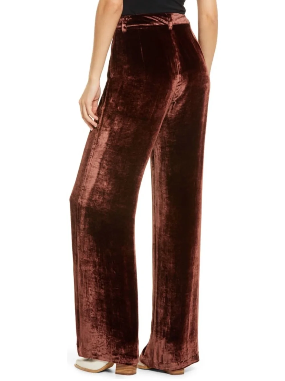 NEW Reformation Wes Velvet Pant Chestnut 2